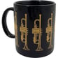 Coffee Mug Black and Gold Series Trumpet 11 oz.